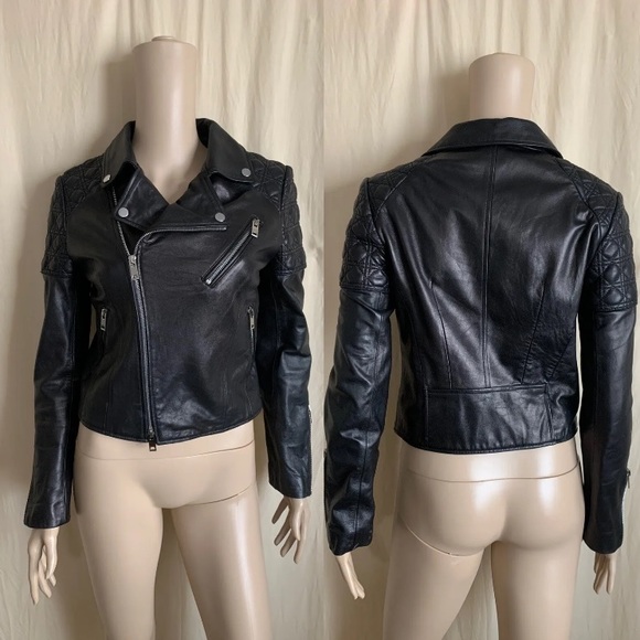 Christian Dior black leather quilted moto jacket - Picture 2 of 16